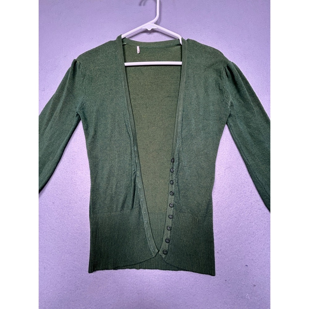 Unbranded Cardigan Cotton Spandex Green Small Women